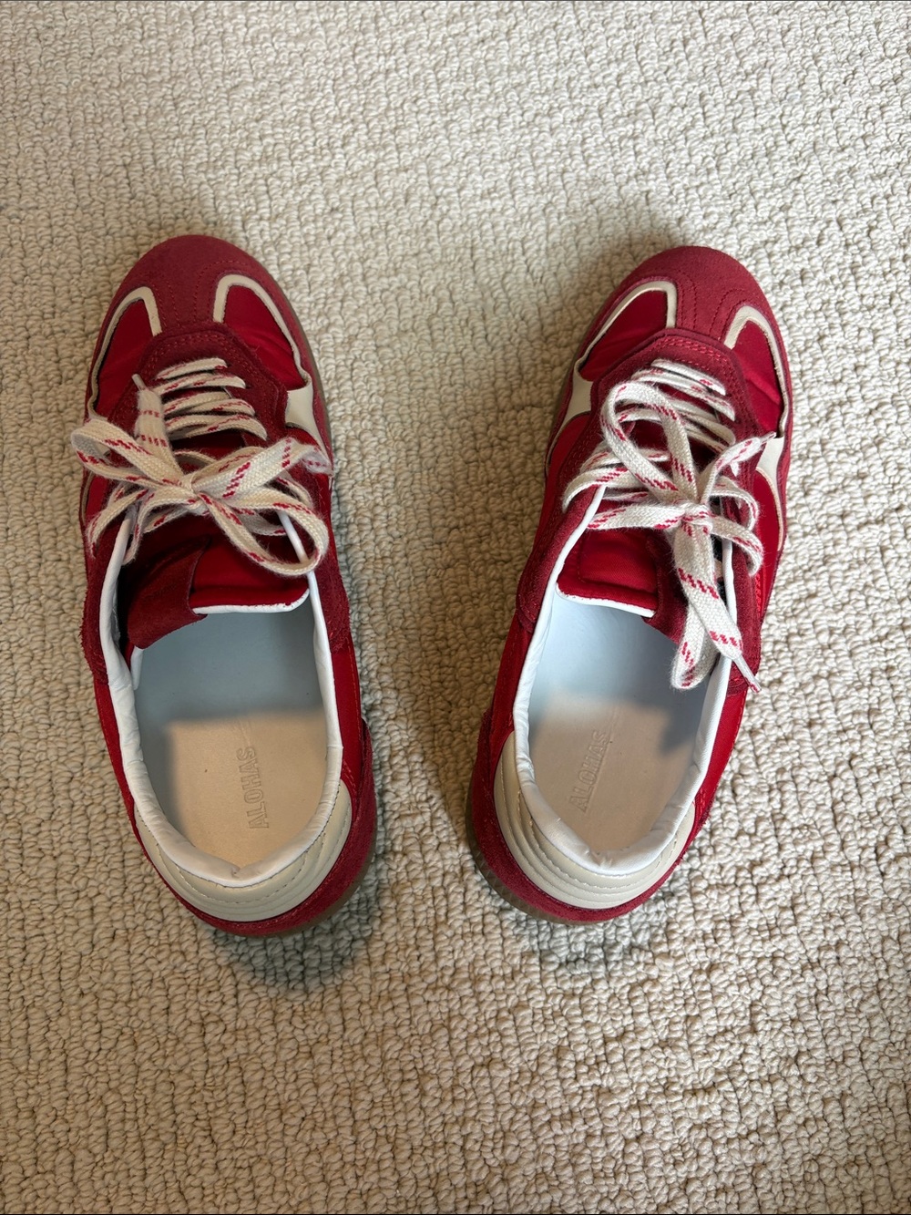 Alohas TB.490 RIFE SHEEN RED LEATHER SNEAKERS - Picture 3 of 9